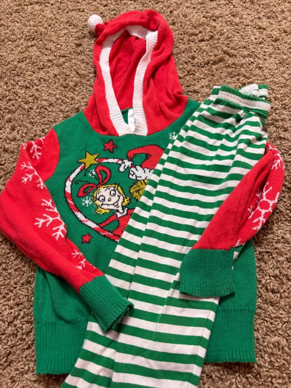 🔥2 for $10🔥 Green Holiday Hooded Outfit Set Grinch Christmas Toddler Outfit